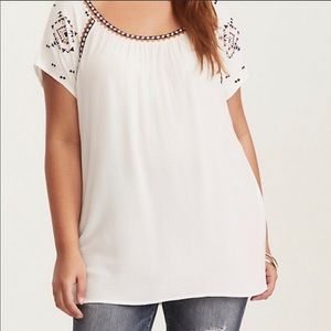Torrid embroidered boho top size 0 or large